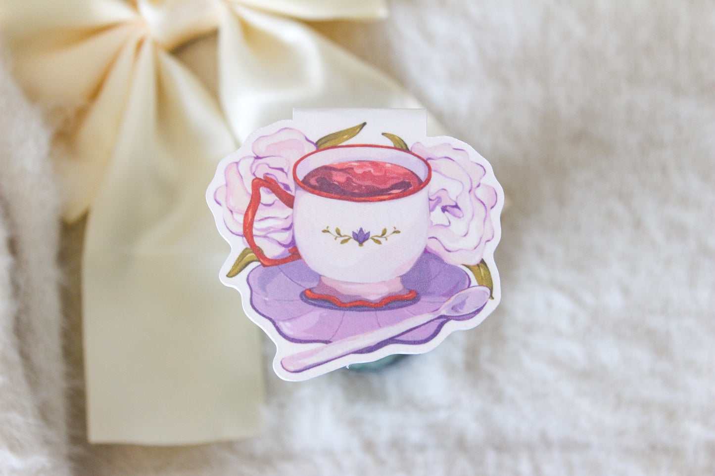 Lavender Tea Time - Magnetic Bookmark