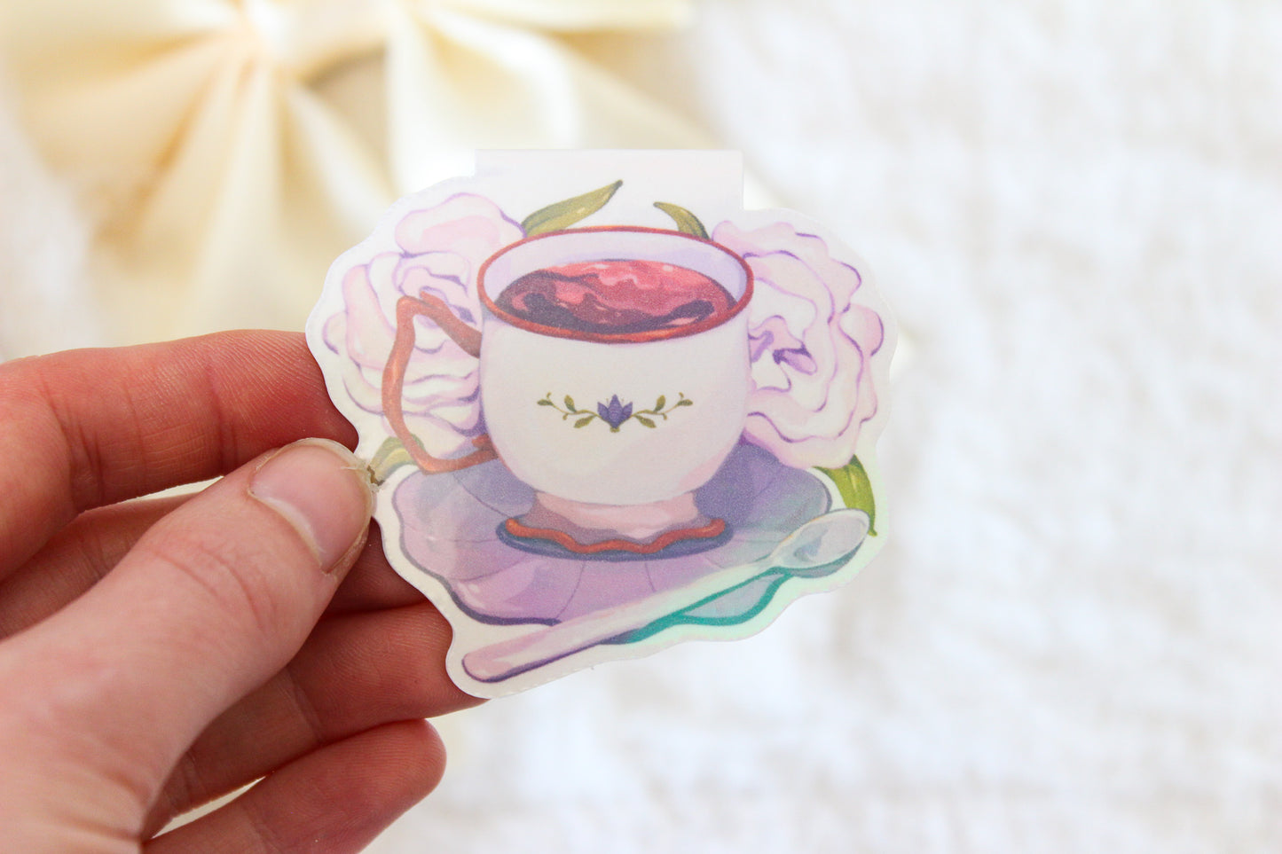 Lavender Tea Time - Magnetic Bookmark