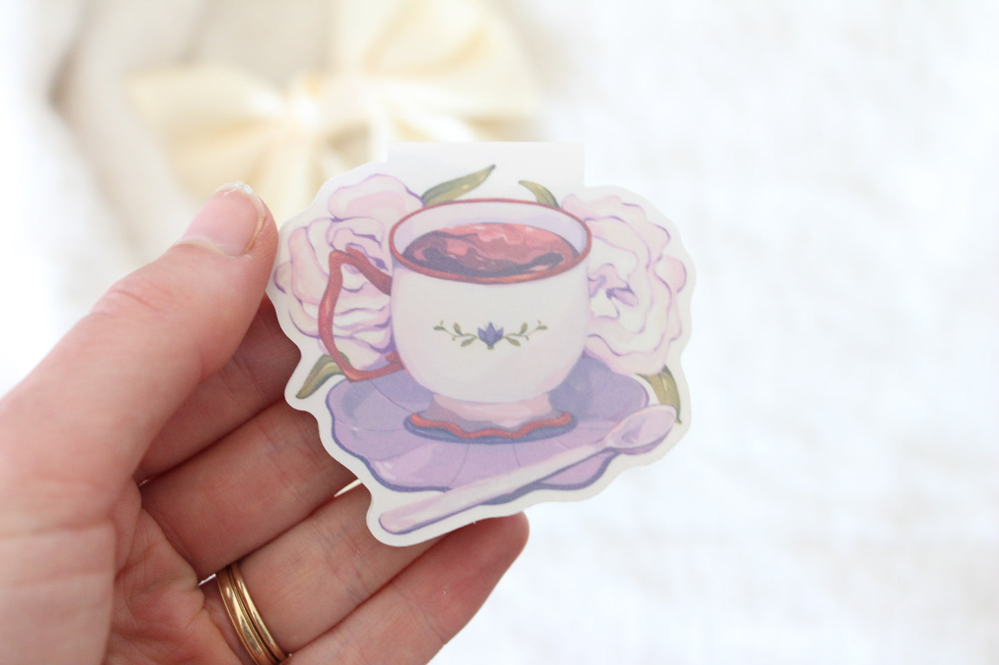 Lavender Tea Time - Magnetic Bookmark