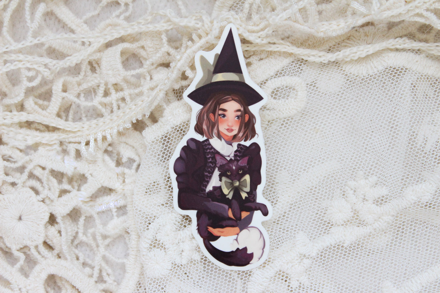 Cat Witch Sticker Flake