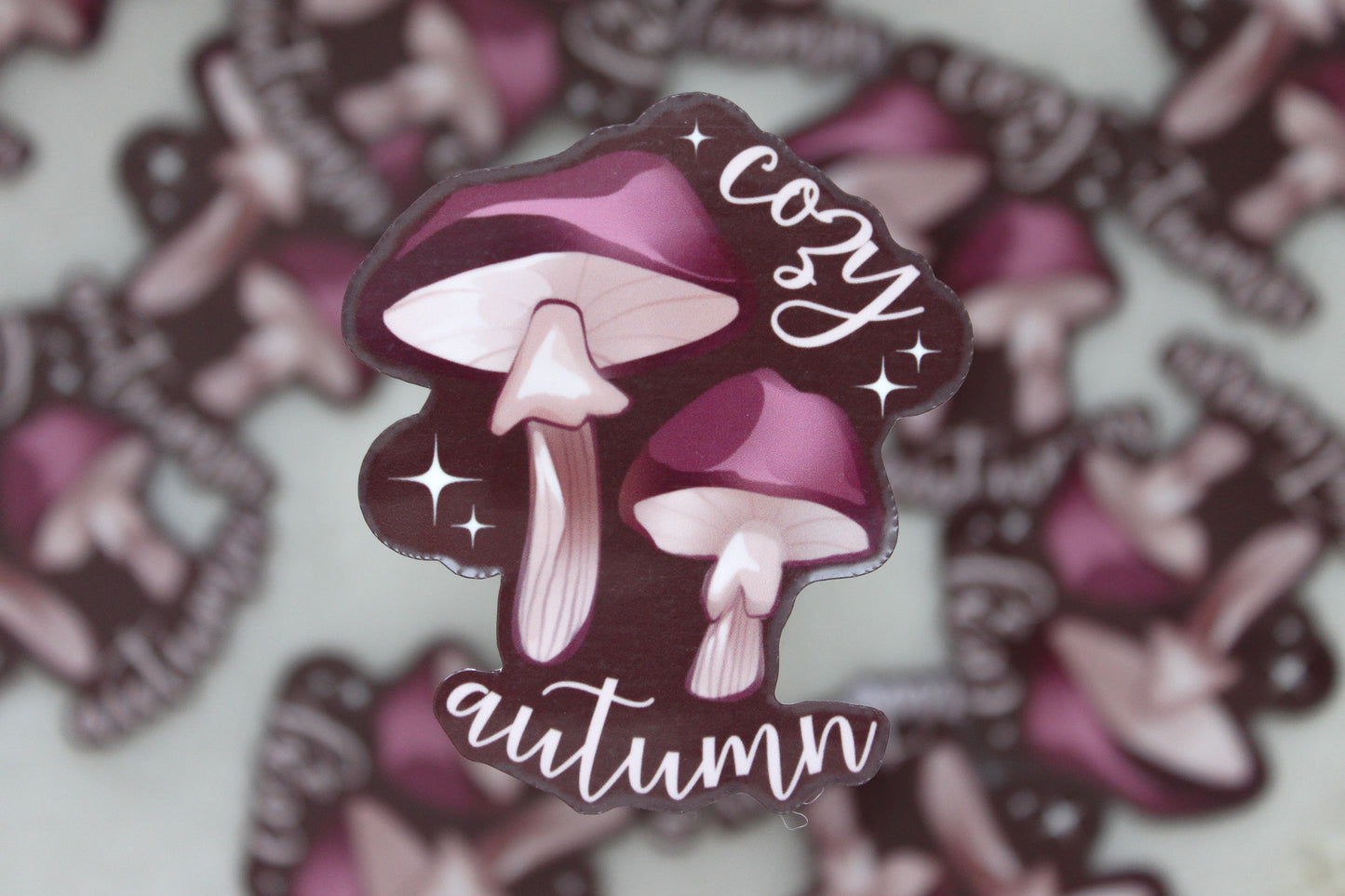 Cozy Autumn Mushrooms Sticker Flake