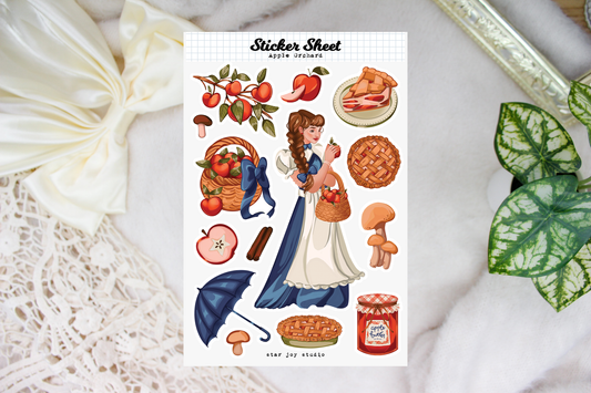 Apple Orchard Cottagecore Sticker Sheet