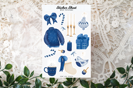 Blue Christmas Sticker Sheet