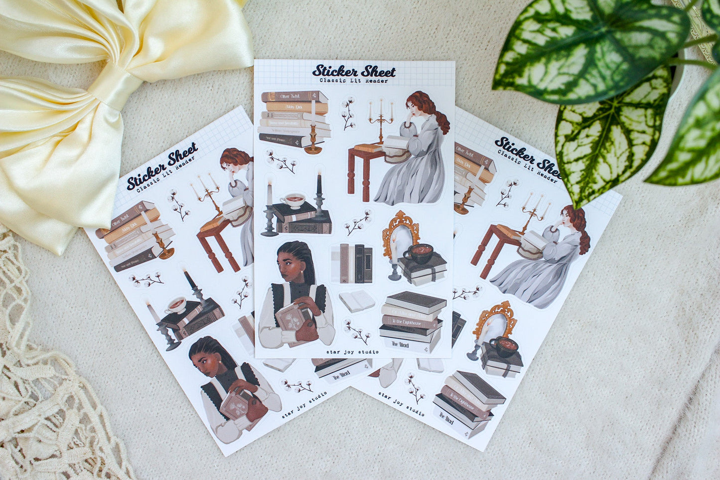 The Classic Lit Reader Sticker Sheet