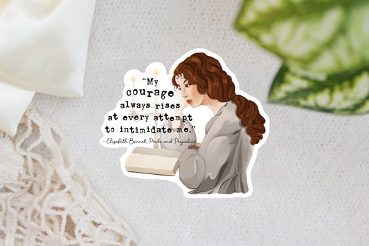 Courage - Jane Austen - Sticker Flake