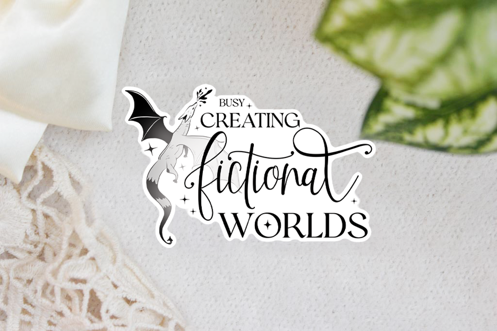 Busy Creating Fictional Worlds Sticker Flake