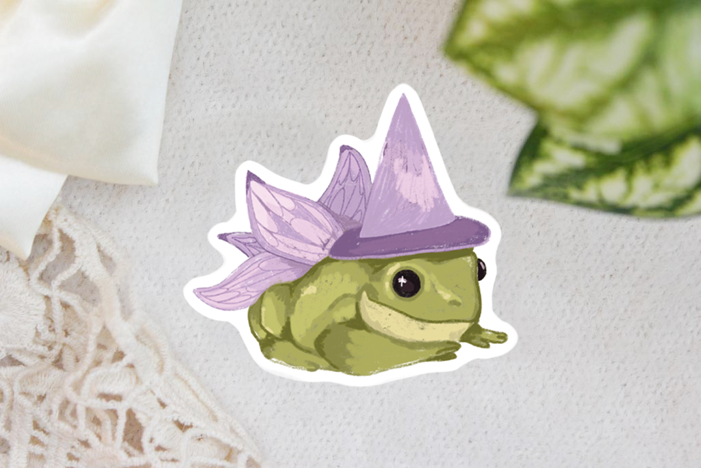 Frog Wizard Holographic  Sticker Flake