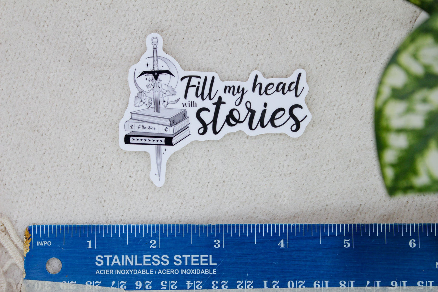 Fill My Head With Stories - Fantasy Writer Sticker Flake