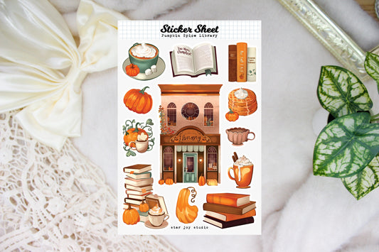 Pumpkin Spice Library Sticker Sheet