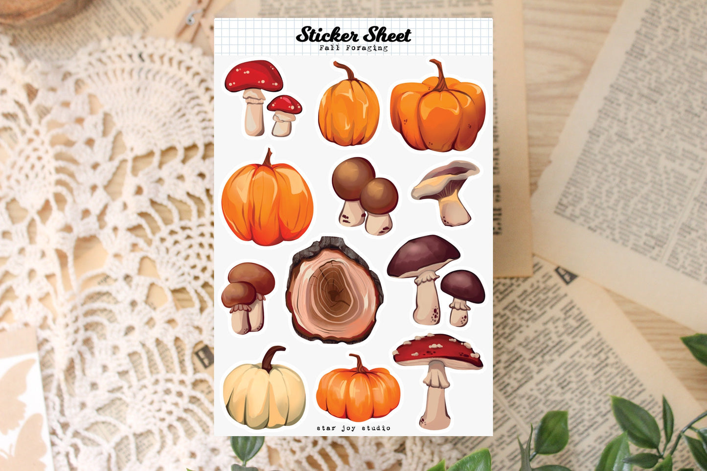 Fall Foraging Sticker Sheet