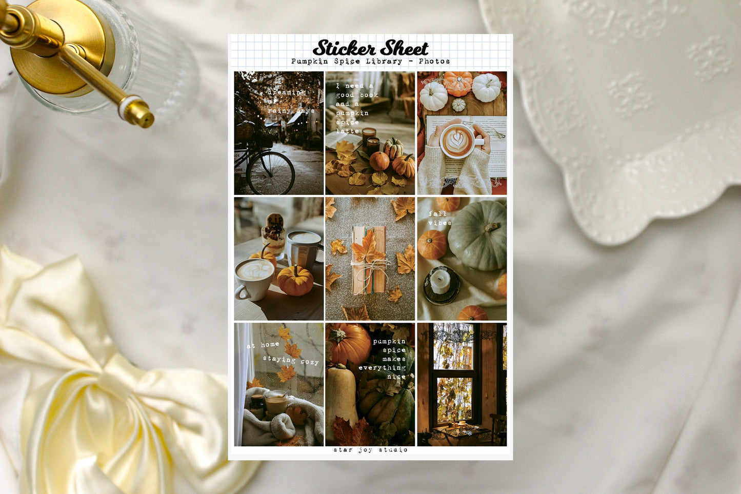 Pumpkin Spice Library Photo Sticker Sheet