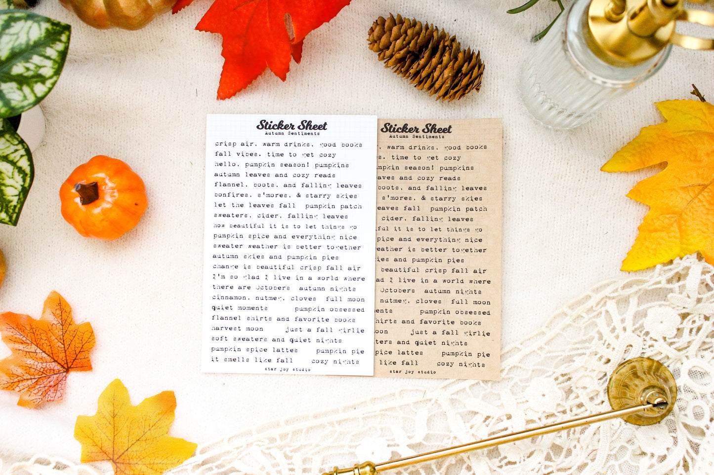 Autumn Sentiments Sticker Sheet