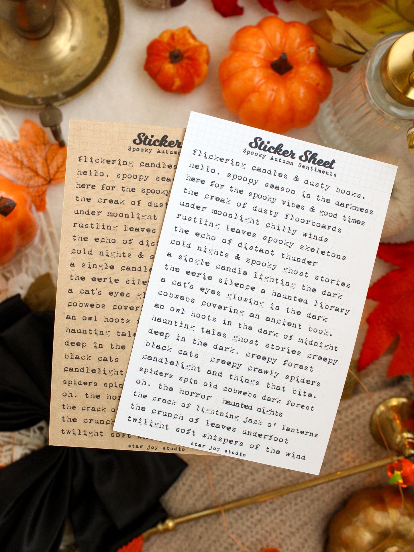 Spooky Autumn Sentiments Sticker Sheet