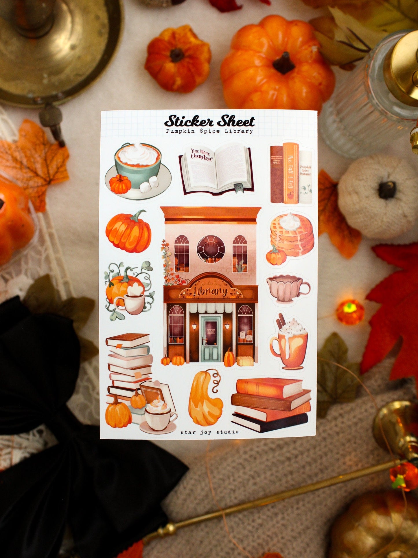 Pumpkin Spice Library Sticker Sheet