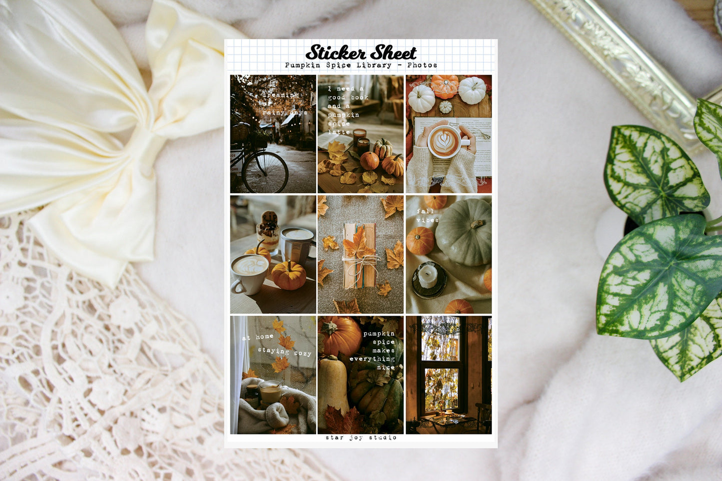 Pumpkin Spice Library Photo Sticker Sheet