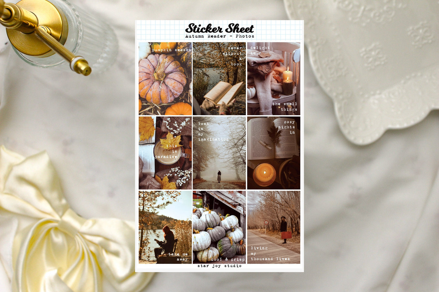 Autumn Reader Photo Sticker Sheet