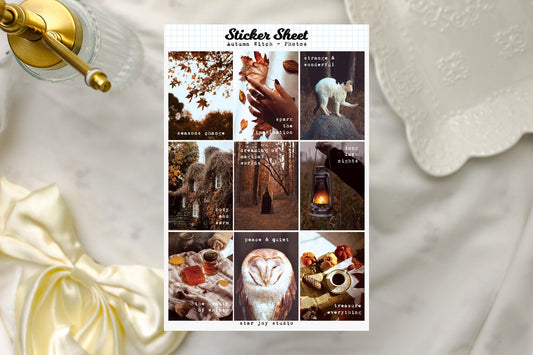 Autumn Witch Fantasy Photo Sticker Sheet