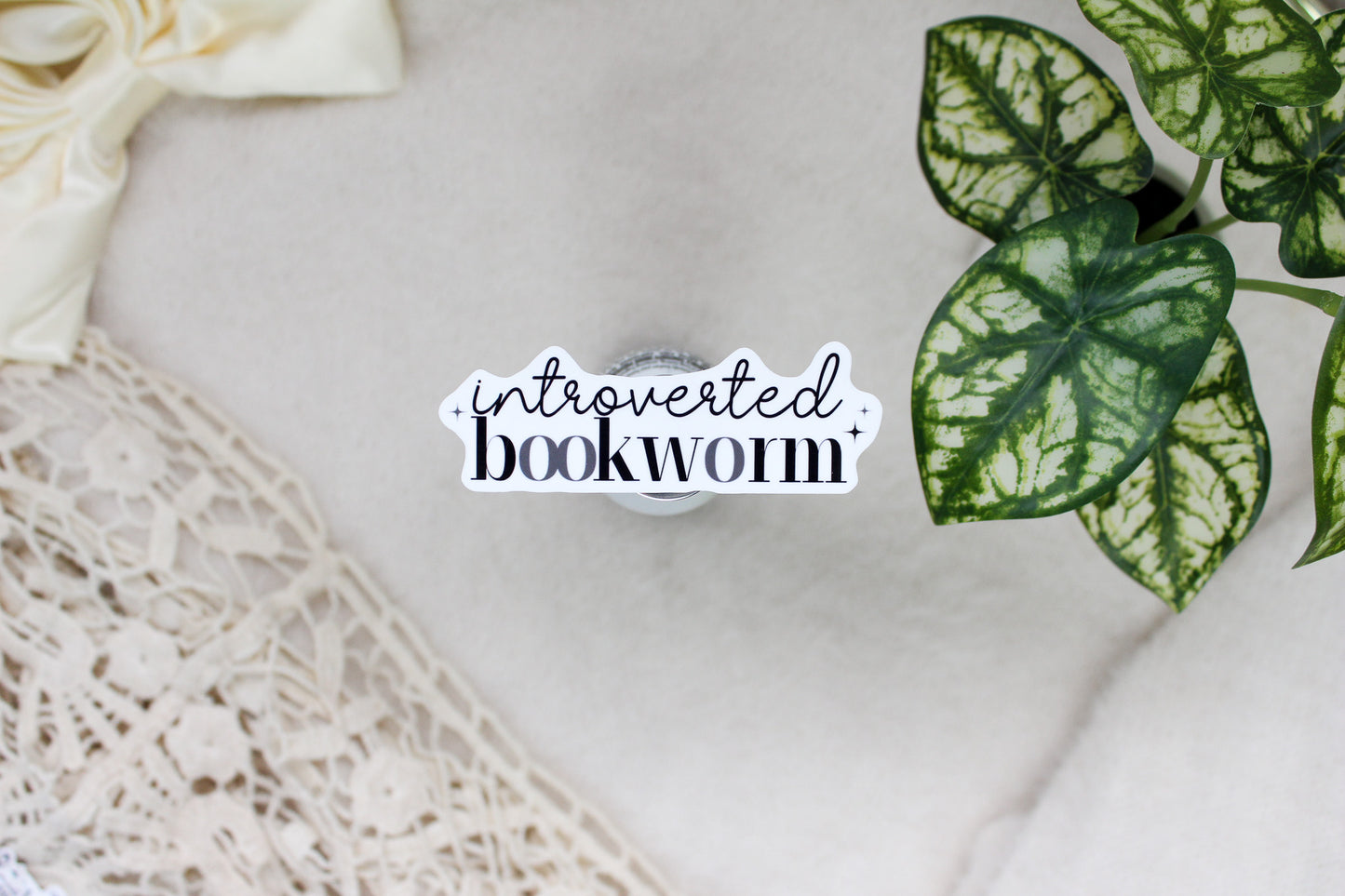 Introverted Bookworm Sticker Flake