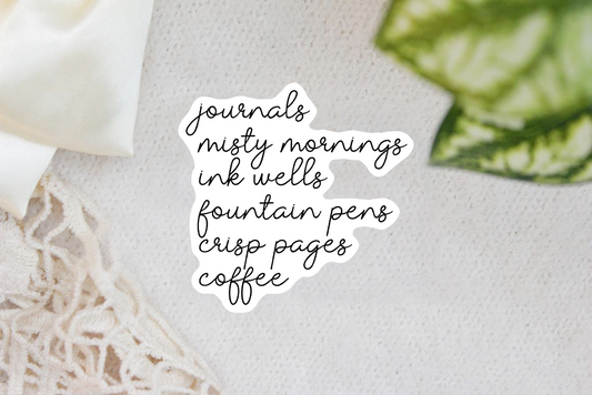 Journals & Misty Mornings Sticker Flake