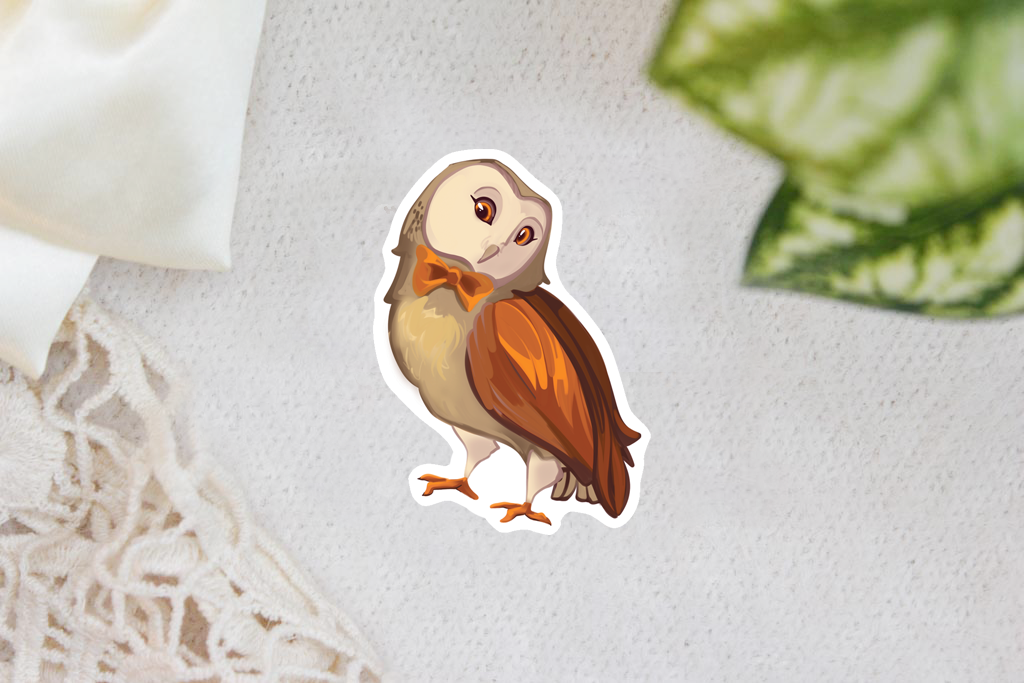 Autumn Owl Sticker Flake