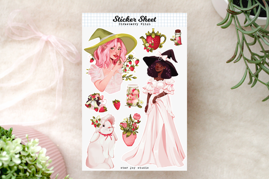 Strawberry Witch Sticker Sheet