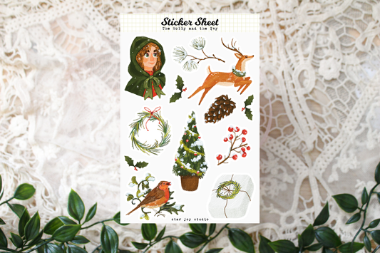 Holly and Ivy Sticker Sheet